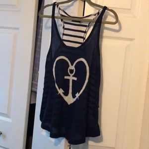 VGC Navy Blue Anchor Racerback top